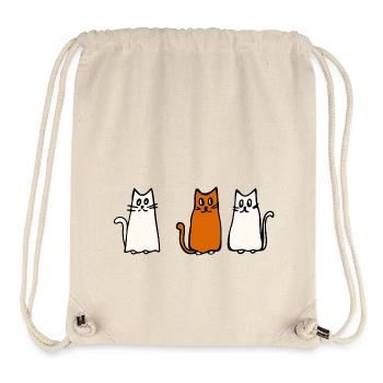 Katzen Meeting - Stanley/Stella recycelter Gym Bag - Naturweiß - Vorne