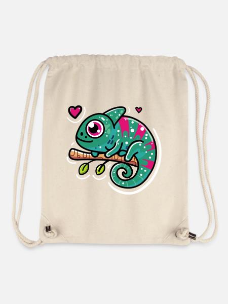 Cute Chameleon - Stanley/Stella Recycled Gym Bag - natural
