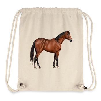 Serafina - braunes Pferd, stehend - Stanley/Stella recycelter Gym Bag - Naturweiß - Vorne