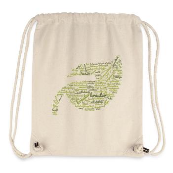 Die Kraft der Kräuter – Blattförmige Wortwolke - Stanley/Stella recycelter Gym Bag - Naturweiß - Vorne