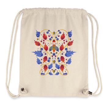 Blumen mit Motte - Stanley/Stella recycelter Gym Bag - Naturweiß - Vorne