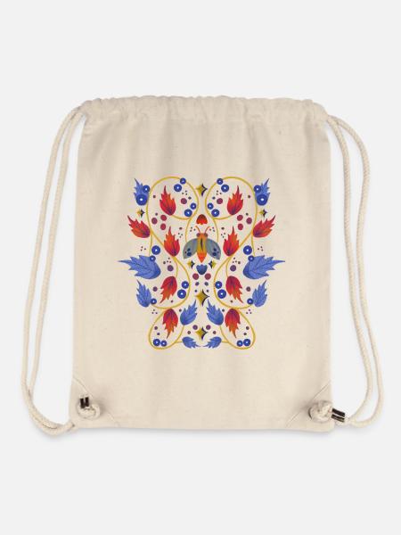 Blumen mit Motte - Stanley/Stella recycelter Gym Bag - Naturweiß