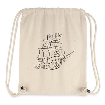 Piratenschiff - Stanley/Stella recycelter Gym Bag - Naturweiß - Vorne