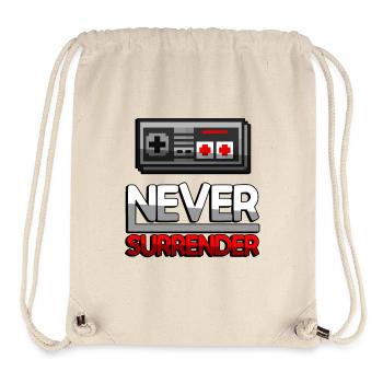 NEVER SURRENDER (Rot) + NES Controller - Gaming - Stanley/Stella recycelter Gym Bag - Naturweiß - Vorne