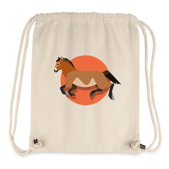 Cheval sauvage d’Asie - Sac à cordon recyclé Stanley/Stella - blanc naturel - Devant