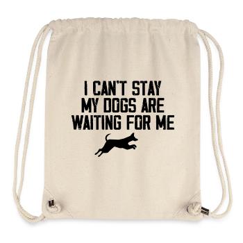 I Can't Stay My Dogs Are Waiting For Me Dog Lovers - Sac à cordon recyclé Stanley/Stella - blanc naturel - Devant