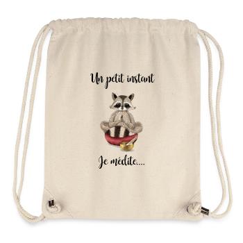 ohm raccoon yogini passionate yoga zen cushion - Stanley/Stella Recycled Gym Bag - natural - Front