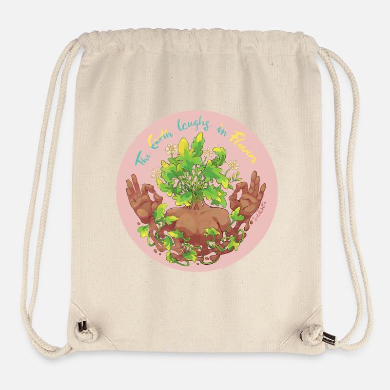 La terre rit en fleurs - Sac à cordon recyclé Stanley/Stella - blanc naturel