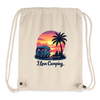 I LOVE CAMPING ! Lifestyle Design ! - Stanley/Stella recycelter Gym Bag - Naturweiß - Vorne