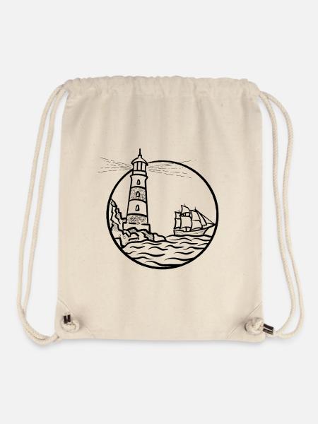 Leuchtturm Schiff - Stanley/Stella recycelter Gym Bag - Naturweiß