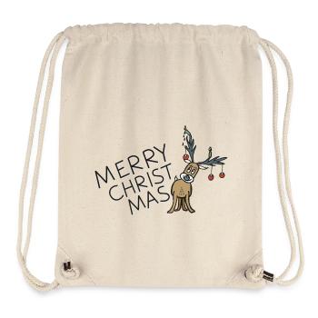 Joyeux Noël Renne - Sac à cordon recyclé Stanley/Stella - blanc naturel - Devant