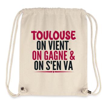 Rugby Toulouse Humour Cadeau Supporter Rugby - Sac à cordon recyclé Stanley/Stella - blanc naturel - Devant