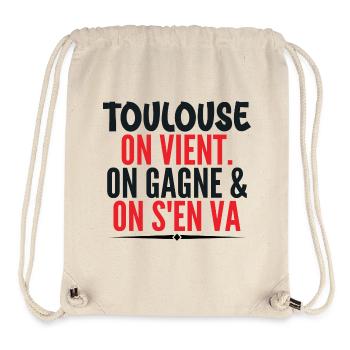 Rugby Toulouse Humour Cadeau Supporter Rugby - Sac à cordon recyclé Stanley/Stella - blanc naturel - Devant