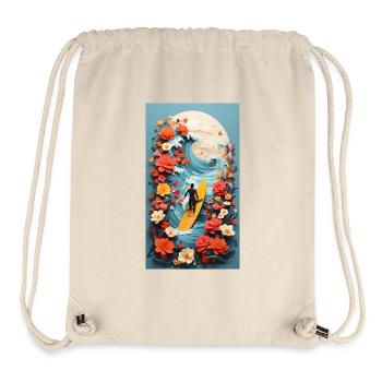 Surf & Fleurs - Sac à cordon recyclé Stanley/Stella - blanc naturel - Devant
