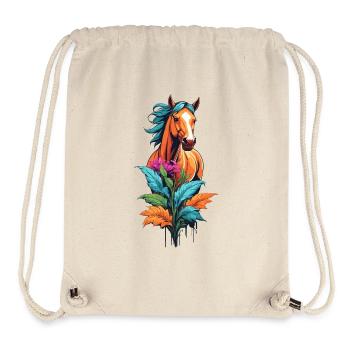 Horse head with flowers - Stanley/Stella Recycled Gym Bag - natural - Front