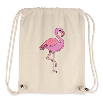 flamingo, pink - Stanley/Stella recycelter Gym Bag - Naturweiß - Vorne