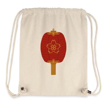 Chinesische Neujahrslaterne mit goldenem Blumenmotiv - Stanley/Stella recycelter Gym Bag - Naturweiß - Vorne