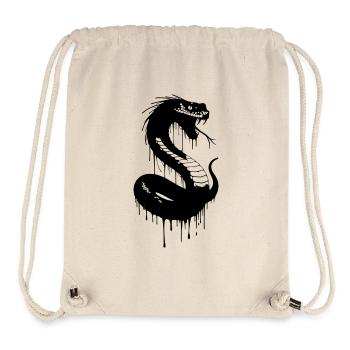 Serpent noir avec de l’encre qui goutte - Sac à cordon recyclé Stanley/Stella - blanc naturel - Devant