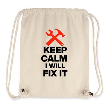 RESTE CALME, JE VAIS ARRANGER ÇA ! PAPA ARTISAN CADEAU - Sac à cordon recyclé Stanley/Stella - blanc naturel - Devant