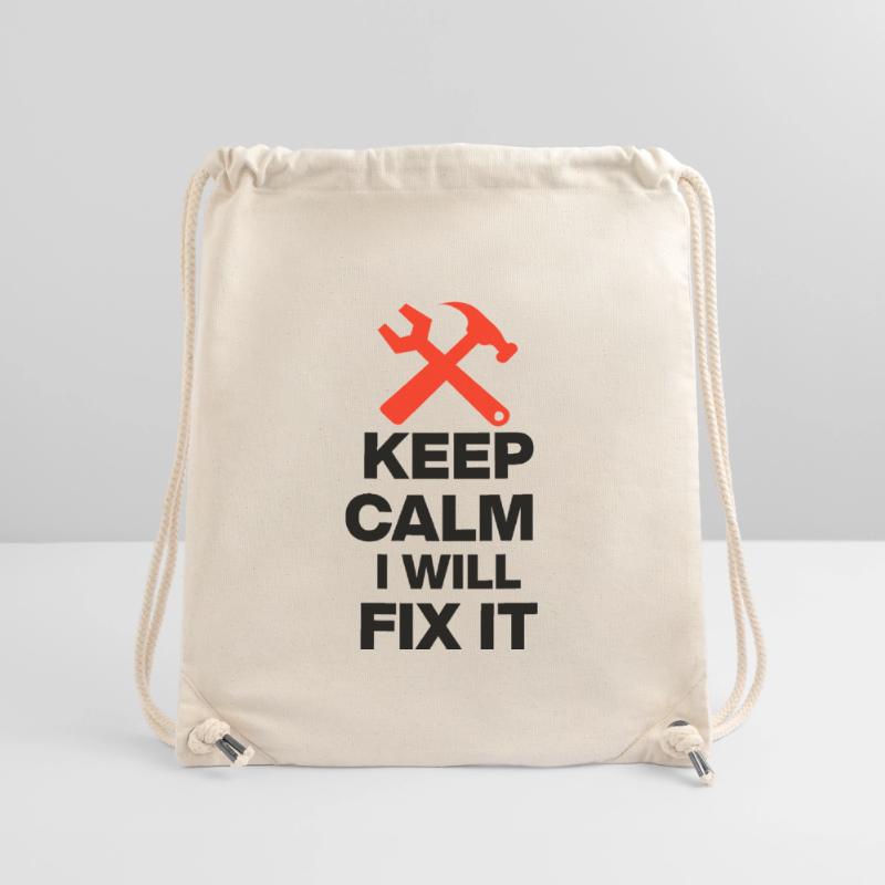 KEEP CALM, I WILL FIX IT! HANDWERKER GESCHENK PAPA Stanley/Stella recycelter Gym Bag