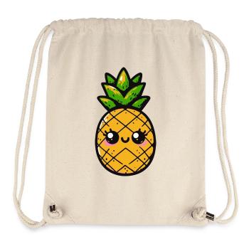 Kawaii pineapple with green foliage - Stanley/Stella Recycled Gym Bag - natural - Front