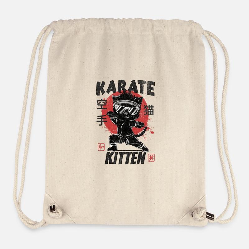 Karaté Chatons - Sac à cordon recyclé Stanley/Stella - blanc naturel