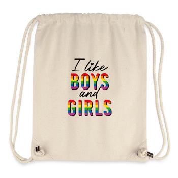 LGBTQIA+ I like boys and girls bi Regenbogen - Stanley/Stella Recycled Gym Bag - natural - Front