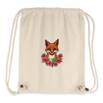 Fuchs in Blumen - Stanley/Stella recycelter Gym Bag - Naturweiß - Vorne
