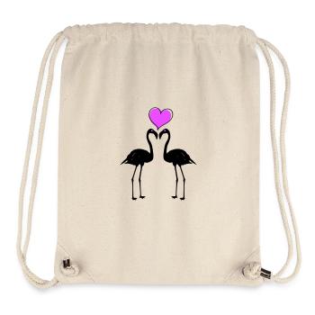 Flamingo Liebe Paar - Stanley/Stella recycelter Gym Bag - Naturweiß - Vorne