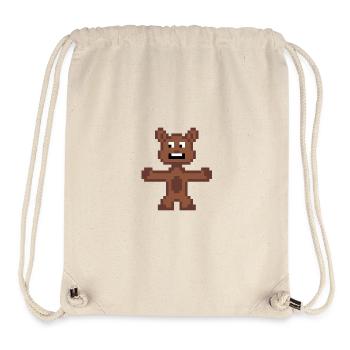 Ours (Pixelart) - Sac à cordon recyclé Stanley/Stella - blanc naturel - Devant