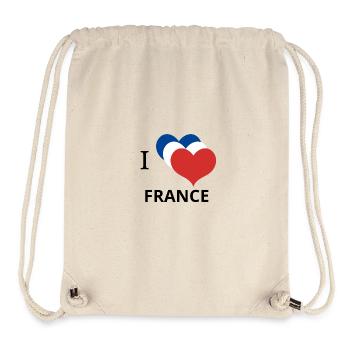 i love FRANCE typography design logo - Stanley/Stella Recycled Gym Bag - natural - Front