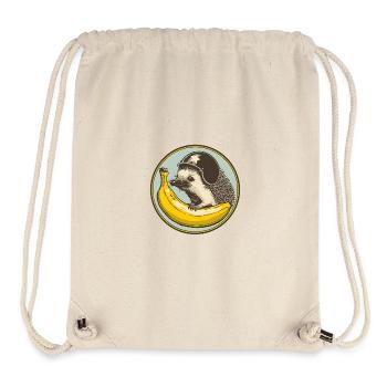 Igel mit Helmmotiv und Banane - Stanley/Stella recycelter Gym Bag - Naturweiß - Vorne