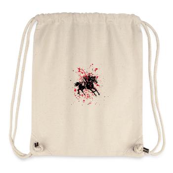  Jockey rouge sur noir - Sac à cordon recyclé Stanley/Stella - blanc naturel - Devant