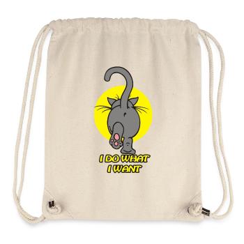 Katze zurück grau - Stanley/Stella recycelter Gym Bag - Naturweiß - Vorne