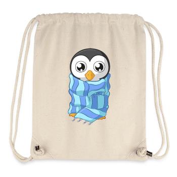 Pingouin de dessin animé de congélation - Sac à cordon recyclé Stanley/Stella - blanc naturel - Devant