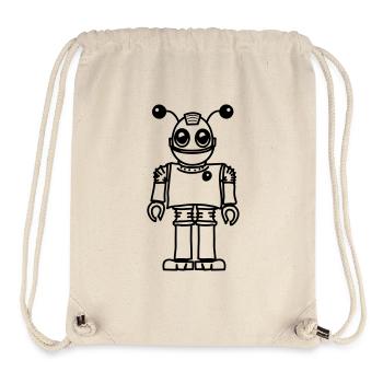 Amusant jouet robot funny cool - Sac à cordon recyclé Stanley/Stella - blanc naturel - Devant