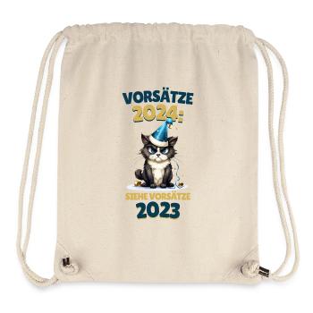 Silvester Vorsätze 2024 Katze Siehe 2023 Lustig - Stanley/Stella recycelter Gym Bag - Naturweiß - Vorne