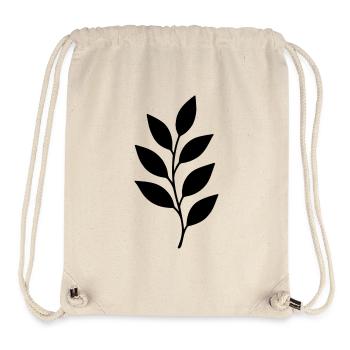 Schwarze Blattsilhouette Zweig - Stanley/Stella recycelter Gym Bag - Naturweiß - Vorne
