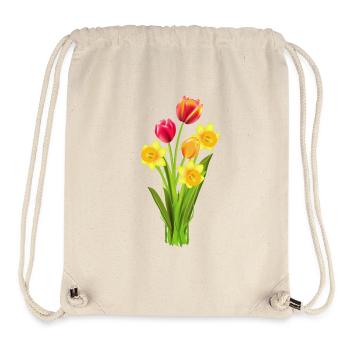 Bunte Tulpen und Osterglocken als Frühlingsgruß - Stanley/Stella recycelter Gym Bag - Naturweiß - Vorne