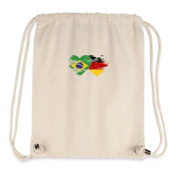 Brazil Germany flag used heart - Stanley/Stella Recycled Gym Bag - natural - Front