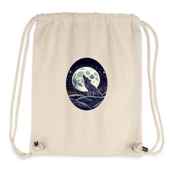Geometrischer Wolf und Vollmond - Stanley/Stella recycelter Gym Bag - Naturweiß - Vorne