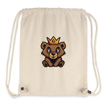 Couronne de bande dessinée d’ours - Sac à cordon recyclé Stanley/Stella - blanc naturel - Devant