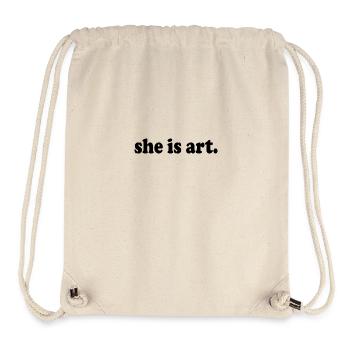 She is art - Stanley/Stella Recycled Gym Bag - natural - Front