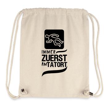 Zuerst am Tatort Polizei Kripo Geschenk Spruch - Stanley/Stella recycelter Gym Bag - Naturweiß - Vorne