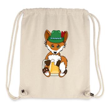 Fuchs mit Bier - Bayern Hut Tracht Volksfest - Stanley/Stella recycelter Gym Bag - Naturweiß - Vorne