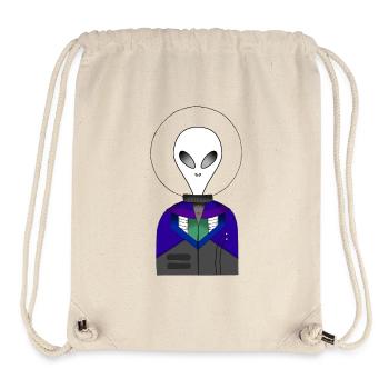 Explorateur galactique Alien - Sac à cordon recyclé Stanley/Stella - blanc naturel - Devant