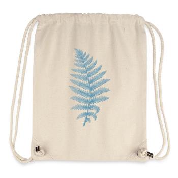 Feuille de fougère Artistic Bleue - Sac à cordon recyclé Stanley/Stella - blanc naturel - Devant