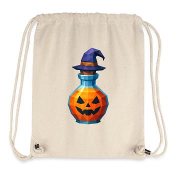 Citrouille low poly dans une fiole de sorcière - Sac à cordon recyclé Stanley/Stella - blanc naturel - Devant