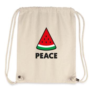 Peace Palestine - Sac à cordon recyclé Stanley/Stella - blanc naturel - Devant
