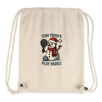 Frosty Snowman Padel Fun - Sac à cordon recyclé Stanley/Stella - blanc naturel - Devant